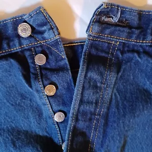 Levi's 501 Fly Button S/Leg Jeans for Men Blue Black Original Fit Wash Tag New - Picture 1 of 9