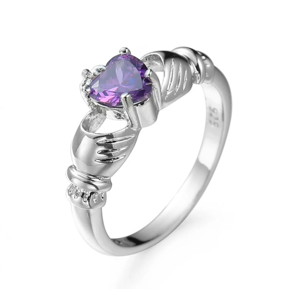 Anillo de compromiso de boda de 8 mm de acero inoxidable circonita cúbica talla 6-12 de EE. UU. Hombres Mujeres Foto 1 de 1