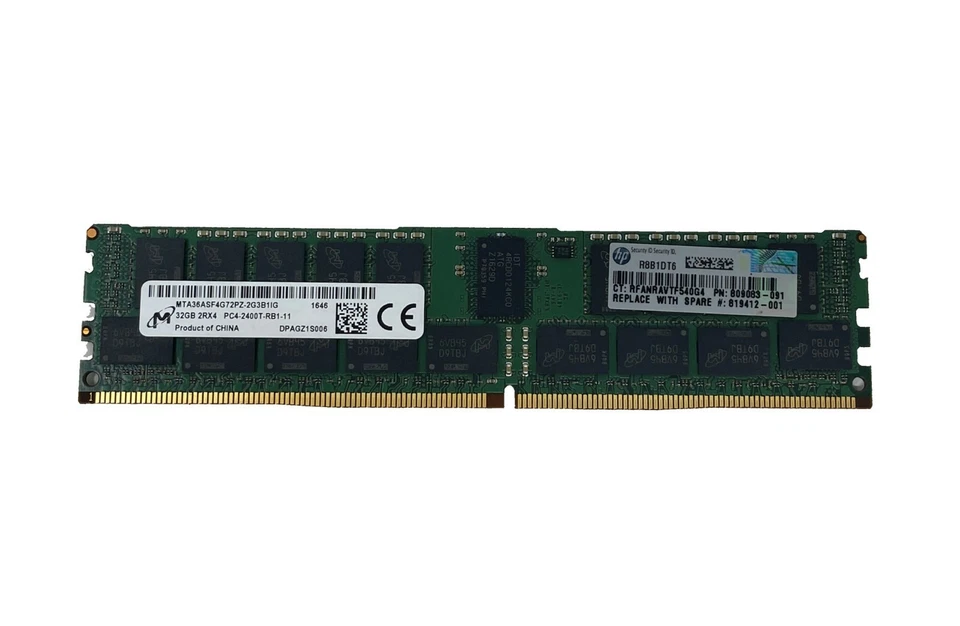 HP 32GB 2Rx4 PC4-2400T DDR4 ECC RDIMM SK Hynix | Samsung | Micron SERVER Memory - Image 1 of 1