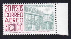 Mexico 1976 Modern Building, MNH 20p Airmail sc#C480 - Picture 1 of 1