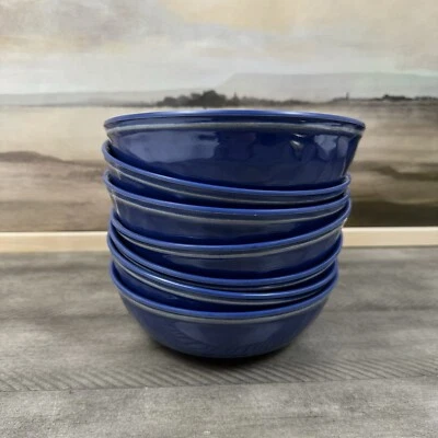 Conjunto de tigelas de cereais de melamina ao ar livre Pottery Barn Cabana/7 azul marinho verão novo sem caixa - Imagem 1 de 4
