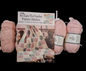 4 Skeins+ Yarn Bee Yarn Soft Sleek Low Pill Fiber Soft Pink + Crochet Patterns - Picture 1 of 5