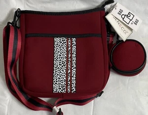 Bolso vegano Jen & Co en bolsa borgoña y guepardo prudido y bolsa para monedas - Imagen 1 de 6