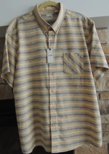 MENS ROWM  Button Down Shirt XXL  Pale Yellow/Blue Stripe NWT - Picture 1 of 3