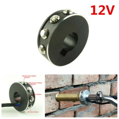 Black 7/8" Motorcycle CNC Aluminum Multifunction Handlebar Control Button Switch - Image 1 of 4