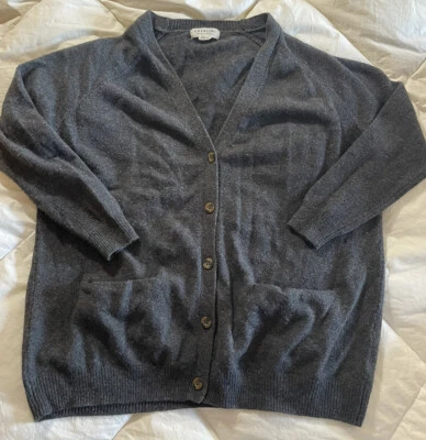 CAVALINI SWEATER COLLECTION Size M Gray Wool Blend 3/4 Button Up Cardigan - Image 1 of 4