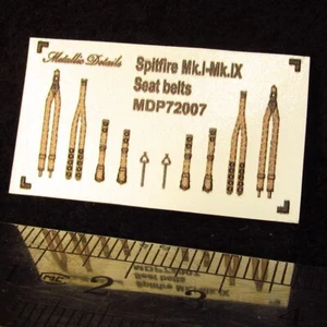 3D Decals Spitfire Mk.I-Mk.IX seat belts Scale 1:72 Metallic Details MDP72007 - Picture 1 of 2