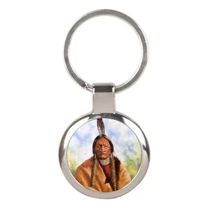 Sitting Bull Key Ring Key chain Chrome finish Key Fob - Picture 1 of 1