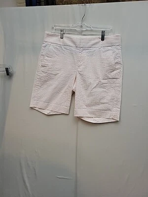 Pantalones Cortos Informales J Crew Para Mujer Rosa Melocotón Blanco Rayas Seersucker Talla 8 Foto 1 de 4