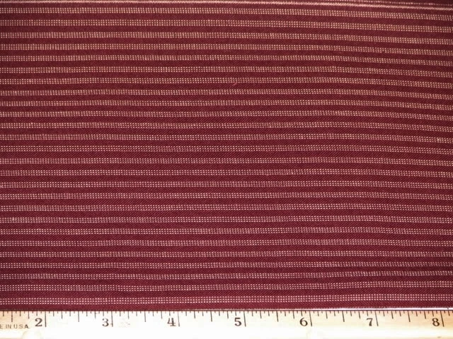 1/2 yd. Honey & Me HOMESPUN BORGOÑA/Lt. Muñeca artesanal de arte popular a rayas bronceadas # 8089 Foto 1 de 1