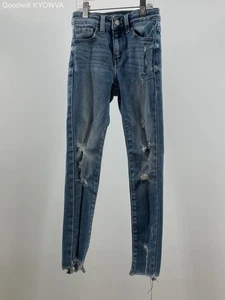 Kancan Girl's Blue Distressed High Rise Skinny Jeans Size 6 - Picture 1 of 4