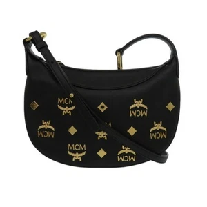MCM AREN MWHCATA02BK001 Calf Black Shoulder Bag 0240 - Picture 1 of 9