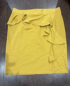 Ashley Stewart Damen Ashley Rüschen Ponte hoher Bund Bleistiftrock 26/28 NEU - Bild 1 von 8