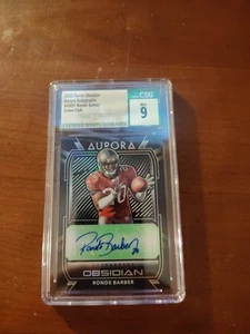 2020 Obsidian Ronde Barber GreenEtch AURORA AUTOGRAPH #AA51 /50, CSG9 AUTO CSG10 - Bild 1 von 5