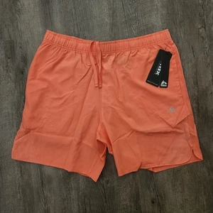 NWT Men’s RBX 7” Inseam Large L Salmon Red Quick Dri Drawstring Training Shorts - Picture 1 of 5