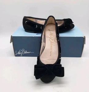 Ballerine Libby Edelman donna 6 M nere velluto casey fiocco scarpe slip on nuove - Foto 1 di 13