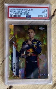 2020 Topps Chrome F1 Alexander Albon Sapphire ED GOLD #5 RC 45/50 PSA 9 - Picture 1 of 2