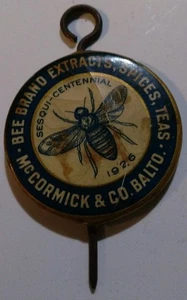 McCormick Bienenmarke Bankett Tees Gewürze Werbung Milch Flaschenverschlussöffner 20er Jahre - Bild 1 von 2