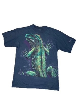 Camiseta De Colección Años 90 Hábitat Iguana Lagarto Estampado Completo Para Hombre Mediana Individual AOP Foto 1 de 4