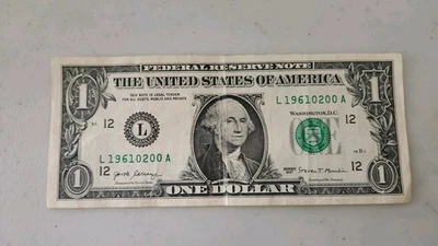 (February 1961) Birthday/Anniversary Note $1 One Dollar Bill Fancy Serial Number - Image 1 of 2
