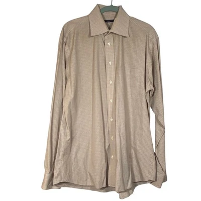Camisa informal Burberry London para hombre manga larga con botones talla L tostada a cuadros Foto 1 de 4