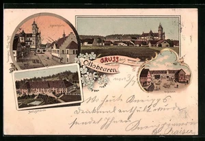 Lithographie Ottobeuren, Gasthaus Bräuhaus, Amtsgebäude, Marktplatz 1898 - Picture 1 of 2