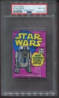 1977 TOPPS STAR WARS - YELLOW 3RD SERIES - WAX PACK - PSA 8 NM-MT - Image 1 of 2