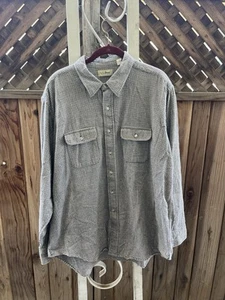 L.L. Bean Shirt Men 2XL Plaid Black And White Flannel 100% Cotton Made In USA - Picture 1 of 7