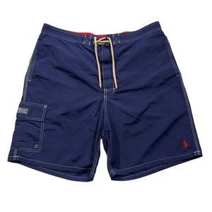 Polo Ralph Lauren Mens Swim Trunks XXL Blue Red Cargo Board Shorts Mesh Lined - Picture 1 of 7