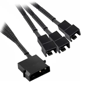M34 4 Pin Molex to 4 x 3 / 4-Pin PMW 12V PC Case Fan Power Cable - Picture 1 of 12