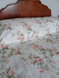 Vintage Rose Shabby Duvet Cover Ralph Lauren Bedspread Retired Pattern Gorgeous