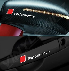 4x Adesivi Audi Performance Specchio/Maniglia Decalcomanie Qualità Premium 4 Colori RS - Foto 1 di 4