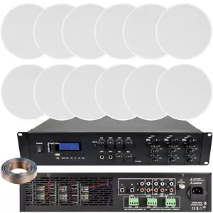 Altoparlante da soffitto sottile 1200W forte Bluetooth Sound System 12x 120W amplificatore 6 zone - Foto 1 di 12