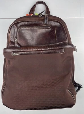 Mochila Piquadro Cuero Marrón 4 Compartimentos Bolso de Viaje de Negocios ONE 055882 Foto 1 de 4