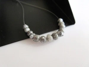 12 cuentas de diamantes grises ásperos naturales crudos sueltos para uso para joyería - Imagen 1 de 5