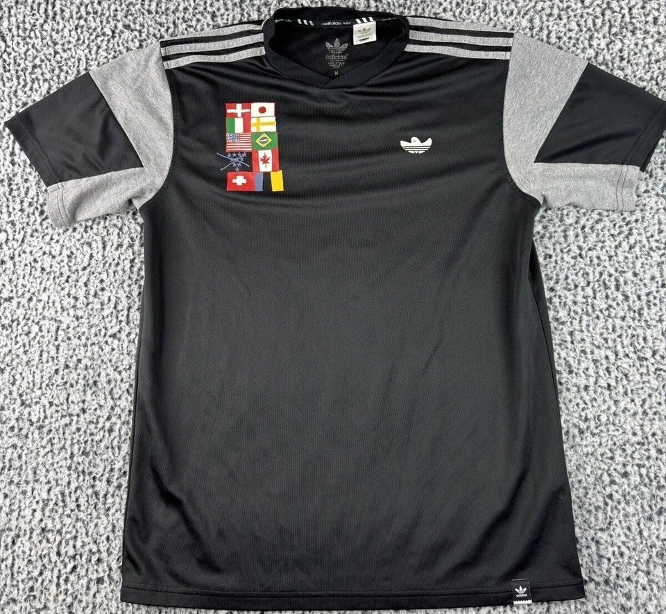 Camiseta de fútbol rara The Gonz Adidas muestra M negra 98 skateboarding Mark Gonzales Foto 1 de 4