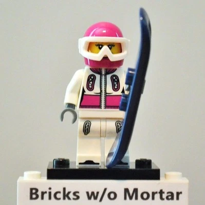 New Genuine LEGO Snowboarder Minifig with Snowboard Series 3 8803 - Image 1 of 4