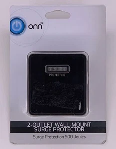 Protectores contra sobretensiones de montaje en pared Onn 2 salidas de CA 500 julios clasificación de absorción de energía - Imagen 1 de 4