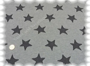 Jacquard Sterne grau Sweat Strick 195 cm breit 50 cm Strickstoff Sternenstoff - Bild 1 von 1