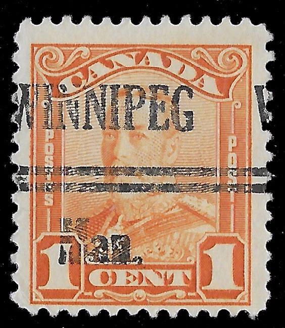 Sello precancelado de Canadá "Winnipeg" 5-149 #112 Foto 1 de 1