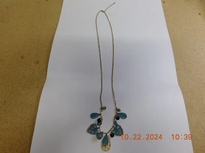 HERMOSO COLLAR MARIPOSA Y CORAZÓN METAL PINTADO CUENTAS PEQUEÑAS D7 Foto 1 de 4