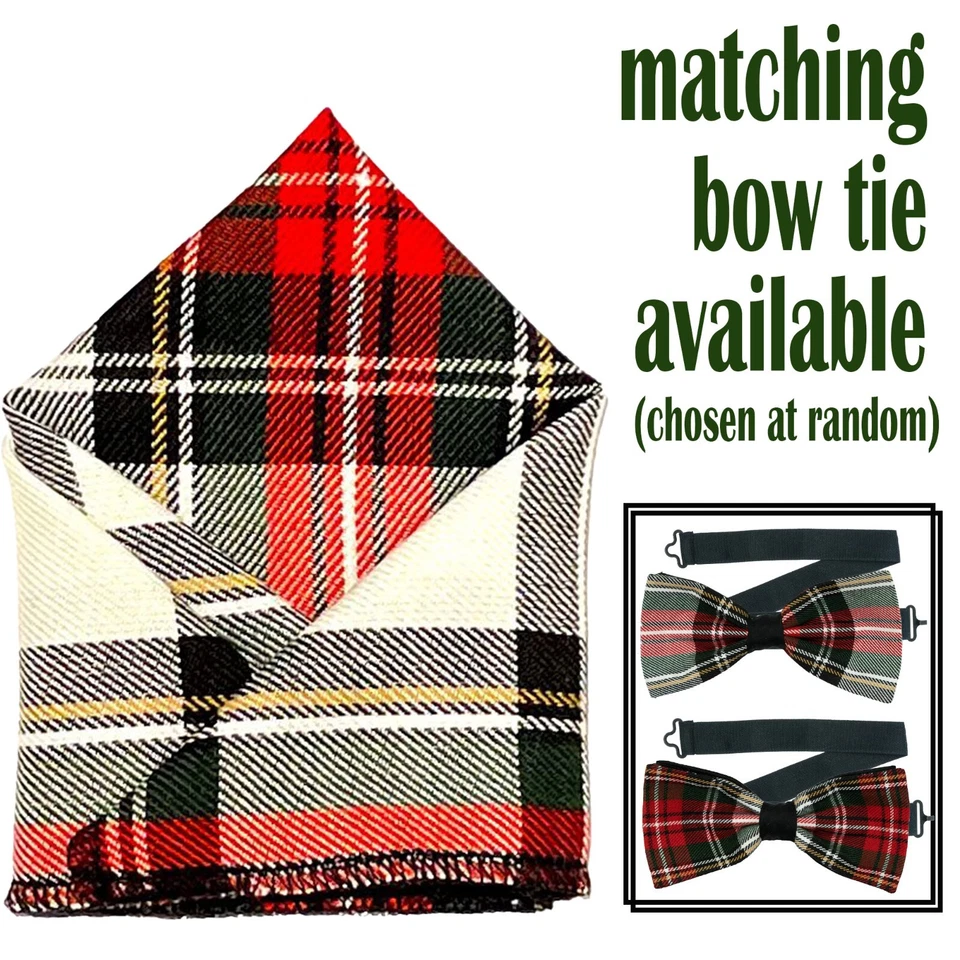 Royal Stewart Tartan Bolso Quadrado e Laço Casamento Baile Ano Festa Hogmanay - Imagem 1 de 1