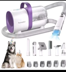 Homeika Aspirapolvere Toelettatura Cani Gatti Animali Domestici con 7 Strumenti Toelettatura Aspirazione Capelli 350W Rosa - Foto 1 di 8