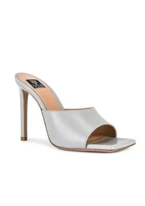 Lita by Ciara Solid Silver Square Toe Slide Size 39 EU Size 8 1/2 US Gray - Bild 1 von 8