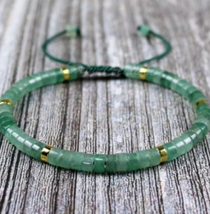 2025 NEU!! Nephrit Jade Natur Grün Aventurin Stein Armband Mutter Geschenk - Bild 1 von 9