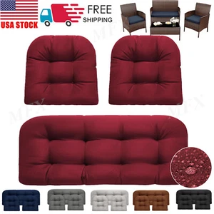 Juego de 3 cojines de silla de mimbre impermeables para silla y sofá de exterior - Imagen 1 de 72