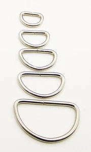 NÍQUEL CROMO Metal Anillo D Hebilla de lazo para Fabricación de Bolsas Correas WEBBING ARTESANÍA - Imagen 1 de 1