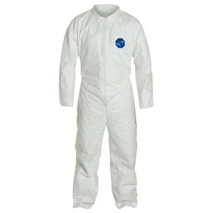DUPONT TY120S WHITE TYVEK COVERALL WITH COLLAR ZIPPER BUNNY SUIT SIZE M, 6 PACK - Picture 1 of 4
