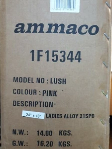 Ammaco Ladies Bike pink 24" X 13" - Picture 1 of 1