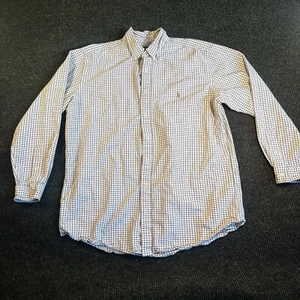 Polo Ralph Laure Hemd mit Knöpfen XLT weiß kariert Classic Fit - beige PONY - Bild 1 von 9